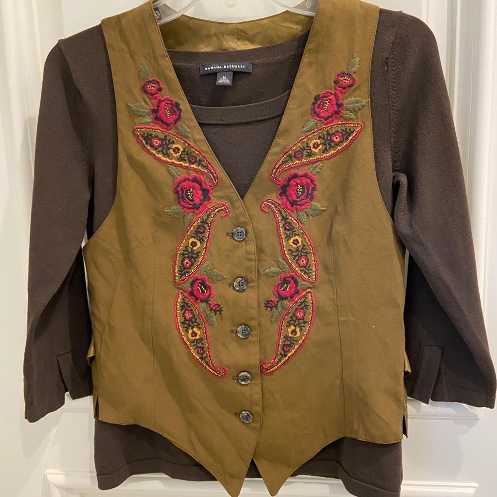 Shelli Segal paisley BUTTON-up VEST